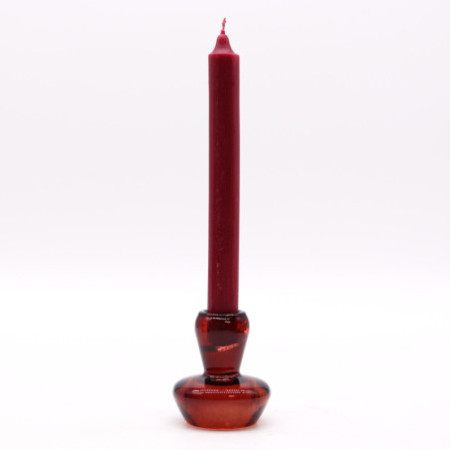 Lot de 2 photophores/bougies chauffe-plat à motif champignon - Rouge vampire