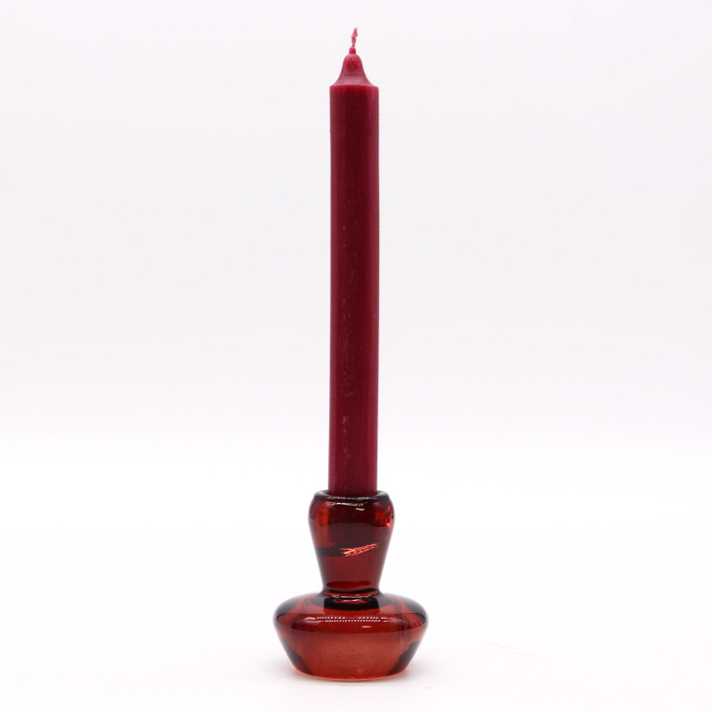 Lot de 2 photophores/bougies chauffe-plat à motif champignon - Rouge vampire