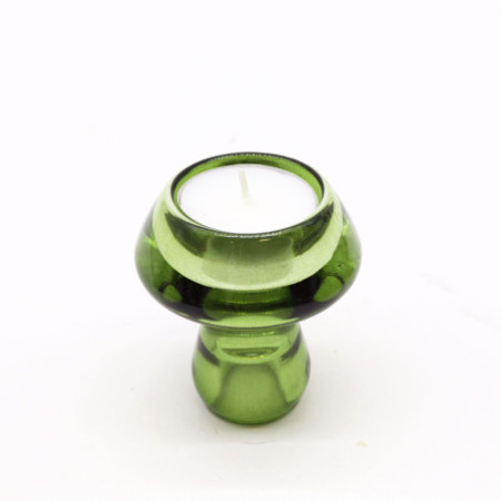 Lot de 2 photophores/bougies chauffe-plat à motif champignon - Garden Jade