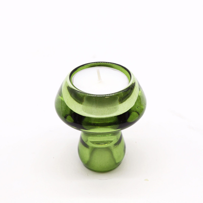 Lot de 2 photophores/bougies chauffe-plat à motif champignon - Garden Jade
