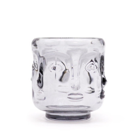 Lot de 2 photophores visages de Bouddha - Gris nuit