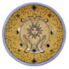 Assiette d'offrande émaillée à trois pieds - Mains et Soleil