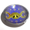 Assiette d'offrande émaillée à trois pattes - Triple lune violette