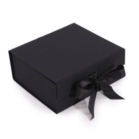 Coffret cadeau en kit - Carré moyen (20 x 18,2 x 8 cm) - Noir