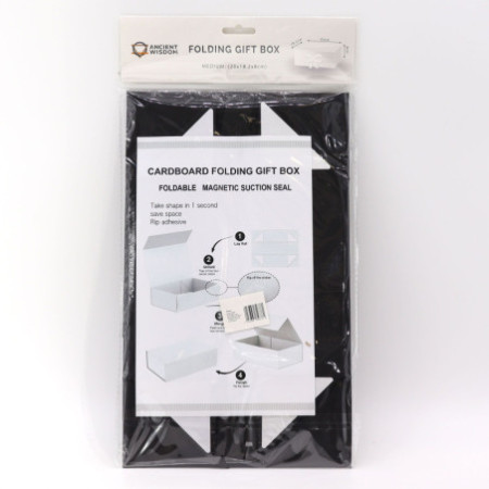 Coffret cadeau en kit - Carré moyen (20 x 18,2 x 8 cm) - Noir
