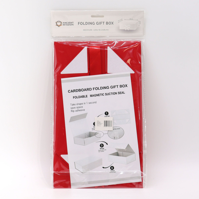 Coffret cadeau en kit - Carré moyen (20 x 18,2 x 8 cm) - Rouge