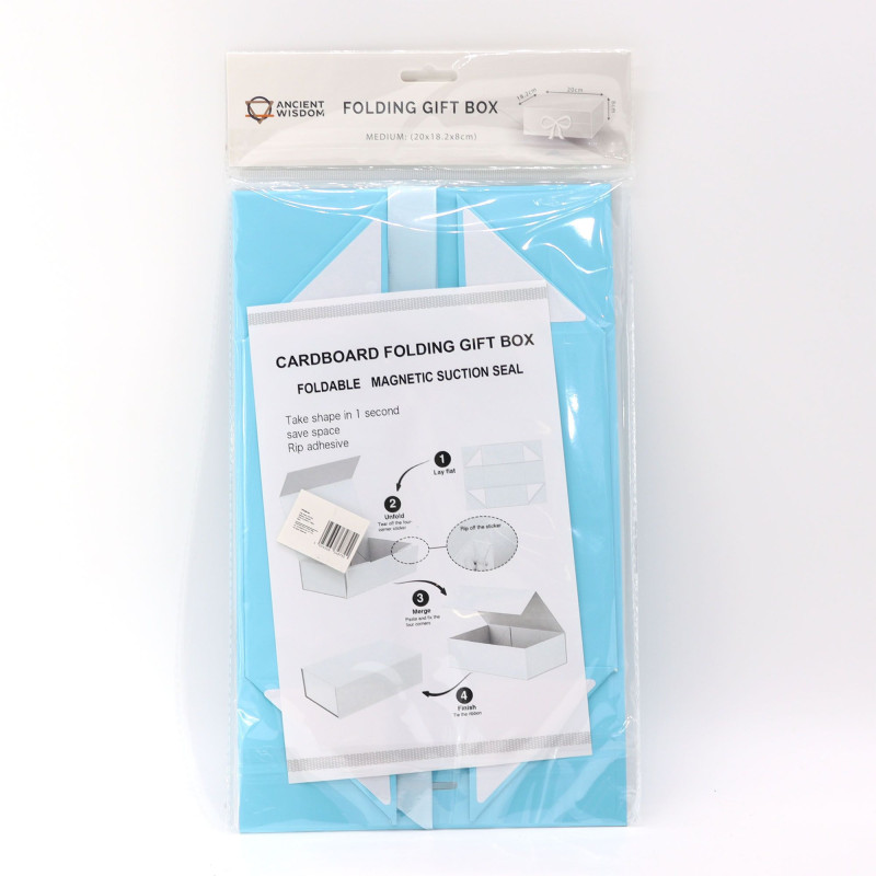 Coffret cadeau en kit - Carré moyen (20 x 18,2 x 8 cm) - Bleu bébé
