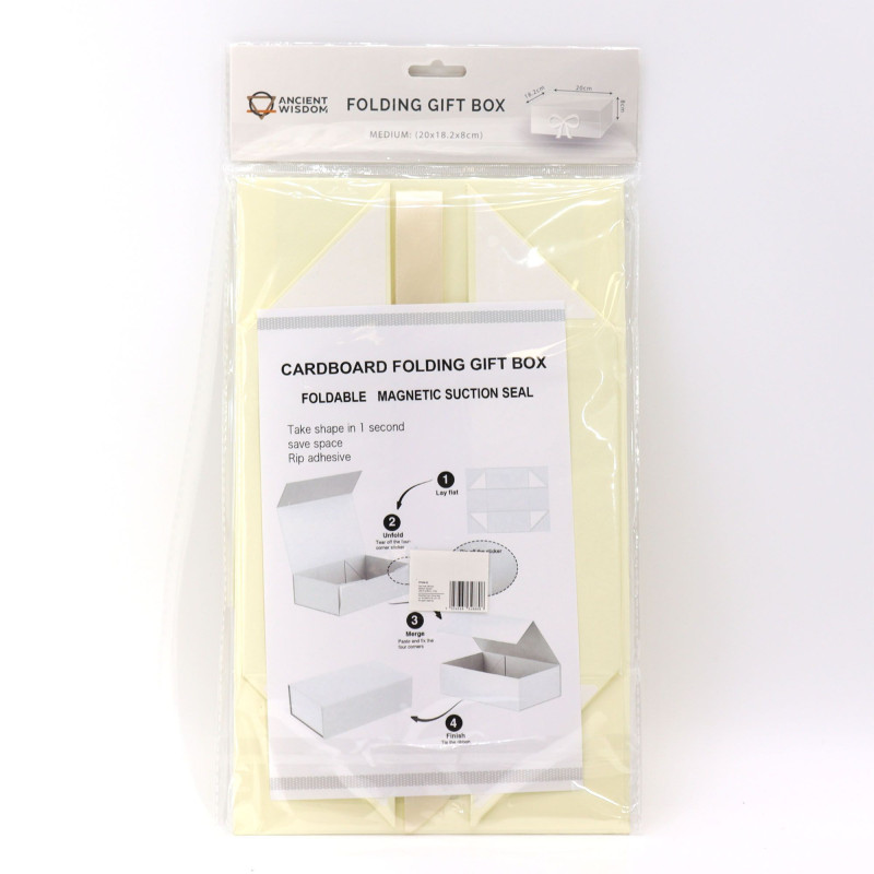Coffret cadeau en kit - Carré moyen (20 x 18,2 x 8 cm) - Ivoire