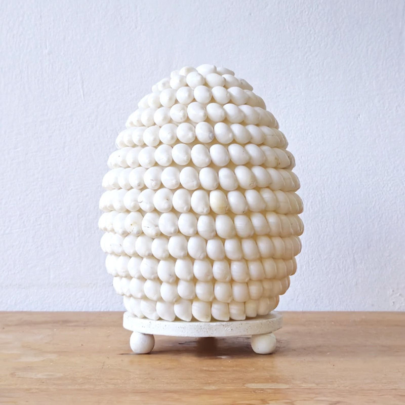 Lampe coquillage Boho - Coquillage ovale - 15 cm