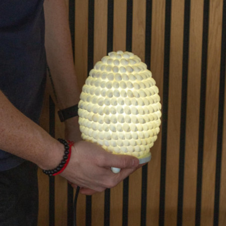 Lampe coquillage Boho - Coquillage ovale - 15 cm