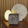 Lampe coquillage Boho - Coquillage ovale découpé - 15 cm