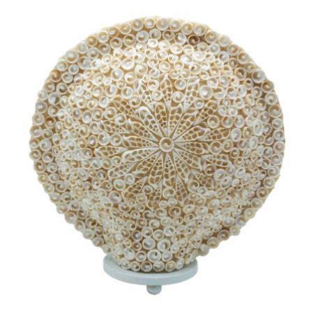 Lampe coquillage Boho - Coquillage Art Découpé Grand Rond - 30 cm