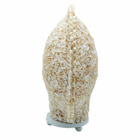 Lampe coquillage Boho - Coquillage Art Découpé Grand Rond - 30 cm