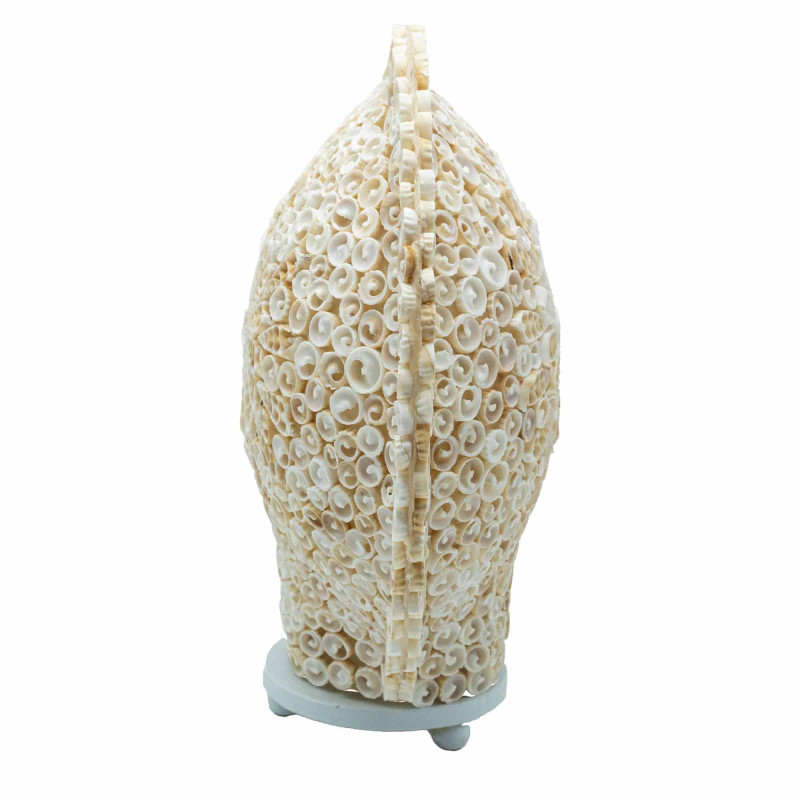 Lampe coquillage Boho - Coquillage Art Découpé Grand Rond - 30 cm