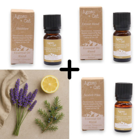 Agnes & Cat - Coffret Relax & Détente de 3 mélanges d'huiles essentielles