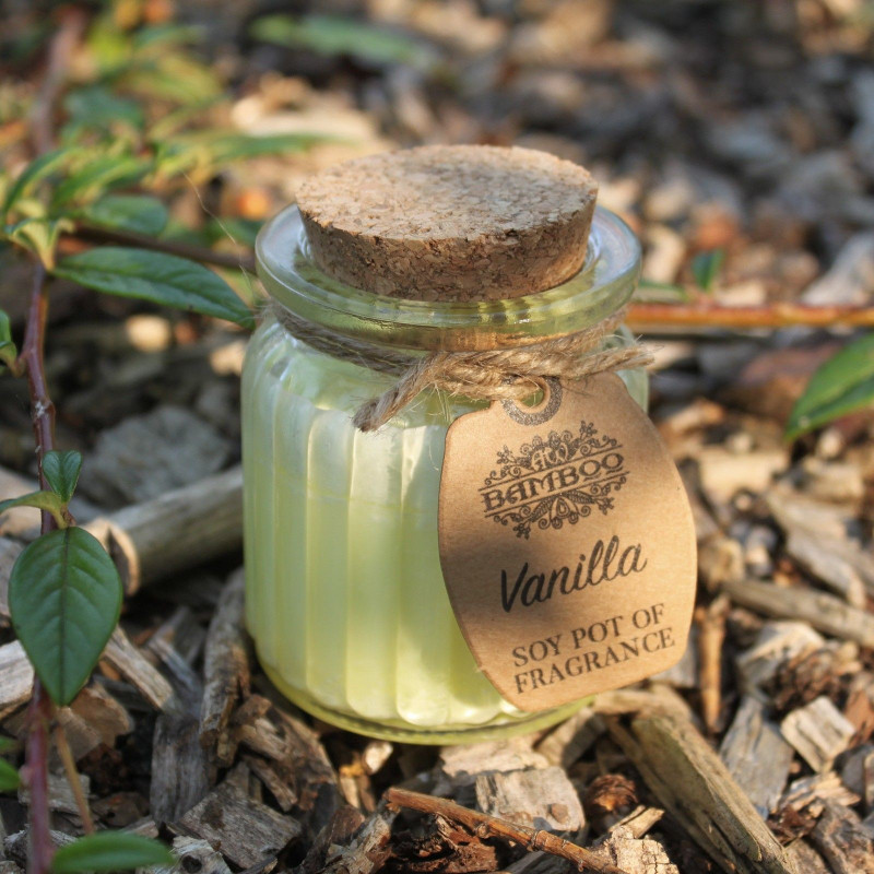 Bougie parfumée à la vanille et au soja en pot