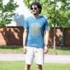 Petit t-shirt délavé à la pierre - Mandala - Bleu