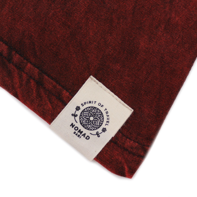 Petit t-shirt délavé à la pierre - Mandala - Bordeaux