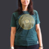 T-shirt délavé à la pierre de taille moyenne - Mandala - Vert