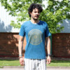 T-shirt délavé à la pierre de taille moyenne - Mandala - Bleu