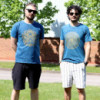 T-shirt délavé à la pierre de taille moyenne - Mandala - Bleu