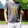 T-shirt délavé à la pierre de taille moyenne - Mandala - Gris foncé