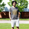T-shirt délavé à la pierre de taille moyenne - Mandala - Gris foncé