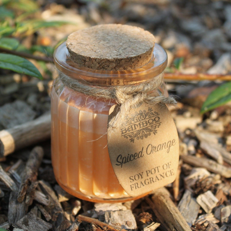 Bougie parfumée au soja et à l'orange épicée