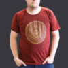 T-shirt délavé XL - Mandala - Bordeaux