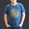 T-shirt délavé XL - Mandala - Bleu