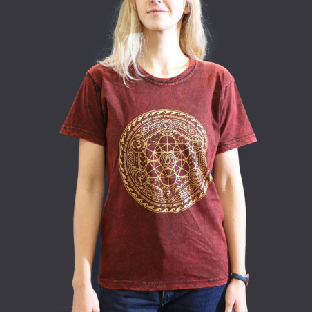 Petit t-shirt délavé à la pierre - Chakra - Marron