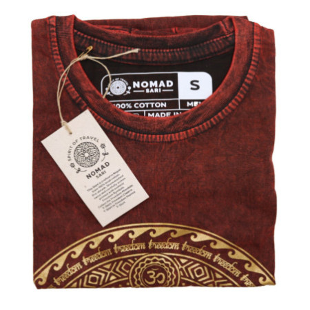 Petit t-shirt délavé à la pierre - Chakra - Marron