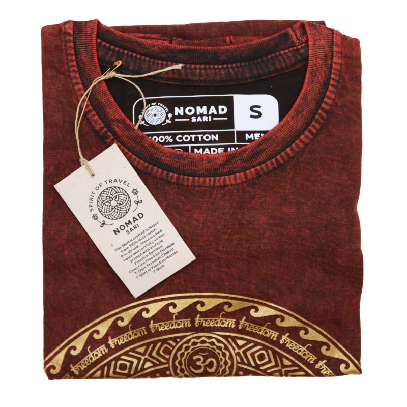 Petit t-shirt délavé à la pierre - Chakra - Marron
