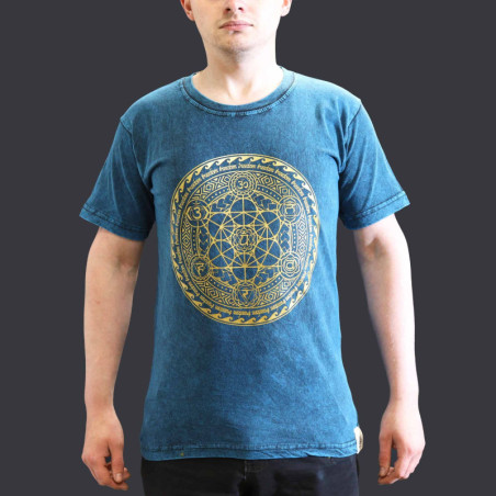 Petit t-shirt délavé à la pierre - Chakra - Bleu