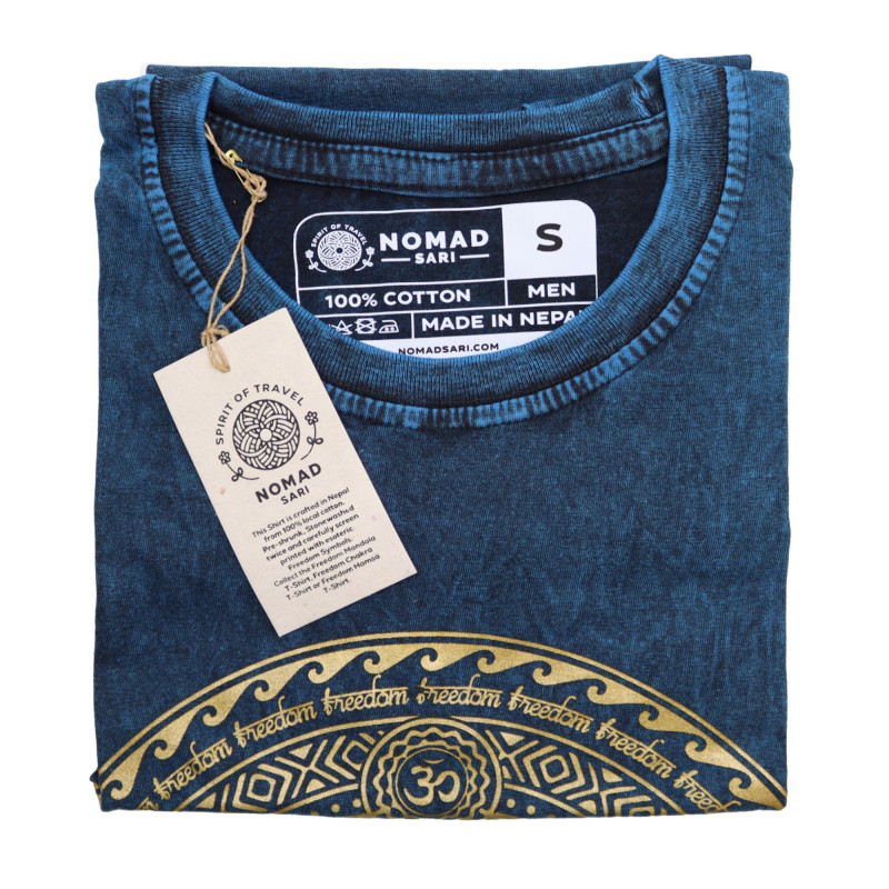 Petit t-shirt délavé à la pierre - Chakra - Bleu