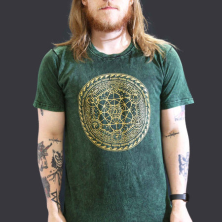 Grande chemise délavée à la pierre - Chakra - Vert