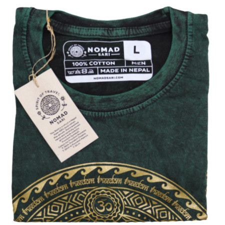 Grande chemise délavée à la pierre - Chakra - Vert