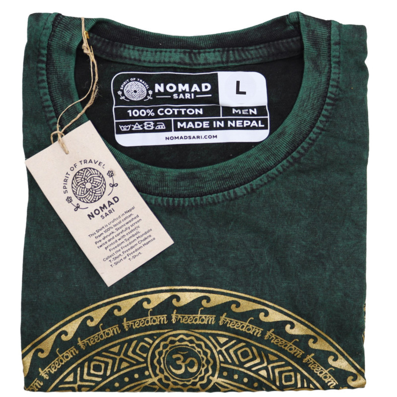 Grande chemise délavée à la pierre - Chakra - Vert