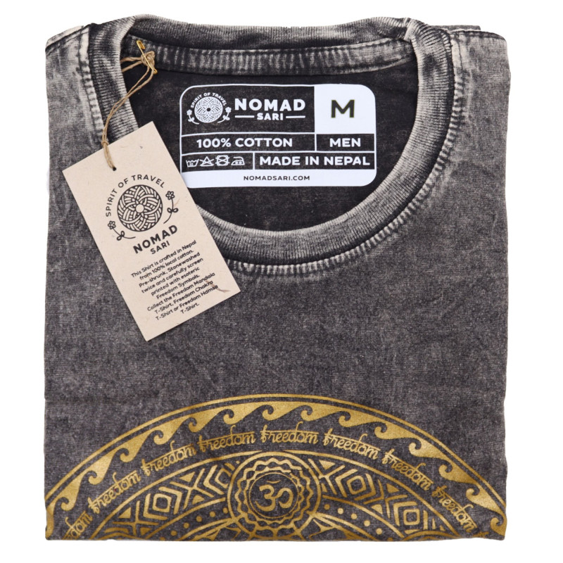 T-shirt délavé à la pierre de taille moyenne - Chakra - Gris foncé