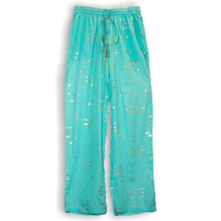 (ML) Nomad Sari On the Med Collection - Pantalon de détente - Motif poisson turquoise et doré
