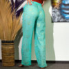 (LXL) Nomad Sari On the Med Collection - Pantalon de détente - Motif poisson turquoise et doré