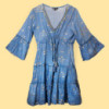 (ML) Nomad Sari On the Med Collection - Robe - Motif poisson bleu mer et doré