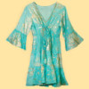 (LXL) Nomad Sari On the Med Collection - Robe - Motif corail turquoise et doré
