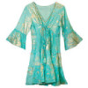 (ML) Nomad Sari On the Med Collection - Robe - Motif corail turquoise et doré