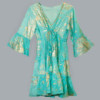 (ML) Nomad Sari On the Med Collection - Robe - Motif corail turquoise et doré