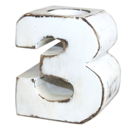 Numéro d'anniversaire en bois - N° 3