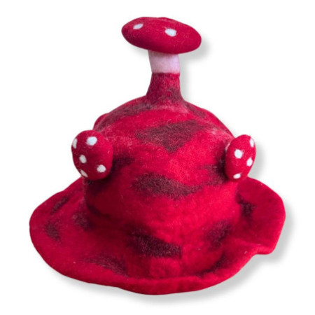Chapeau champignon feutré - Rush To The Head Rouge