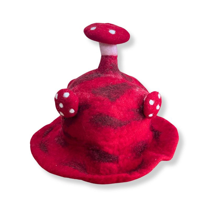 Chapeau champignon feutré - Rush To The Head Rouge