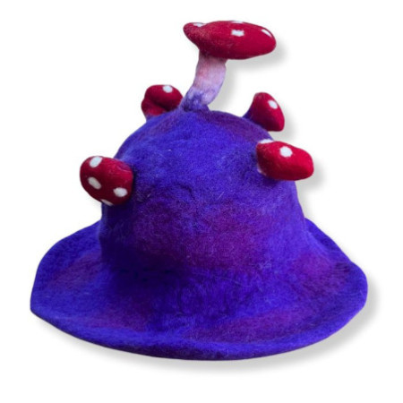 Chapeau champignon en feutre - Très violet