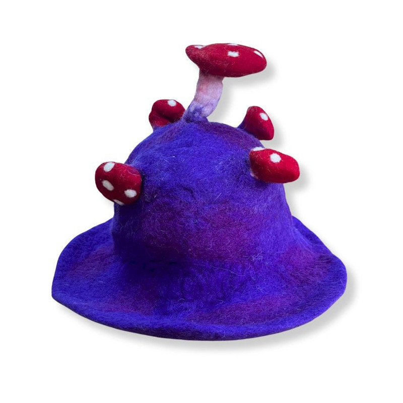Chapeau champignon en feutre - Très violet